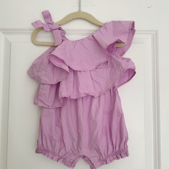Habitual Easter Spring baby girl purple cotton ruffle bubble romper 12-18 months - Picture 1 of 2